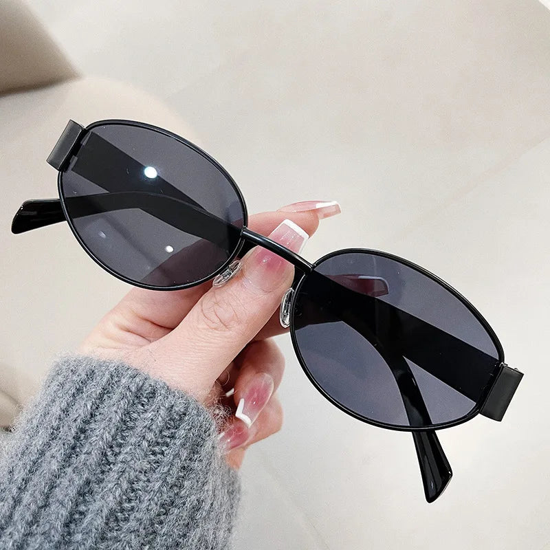 Fashion Luxury Metal Oval Sunglasses