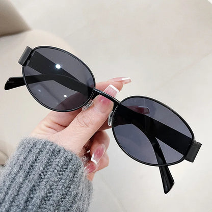 Fashion Luxury Metal Oval Sunglasses
