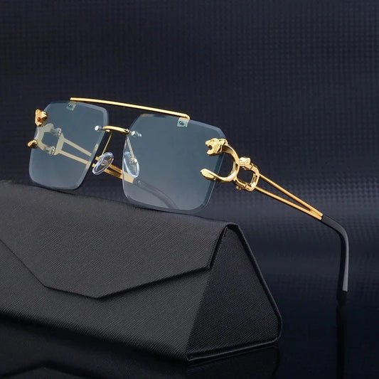 Luxury Square  Vintage Rimless Sunglasses